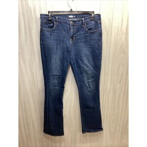 OLD NAVY Women's (Size 14L) Button Front Medium Wash Jeans Stretch Pockets